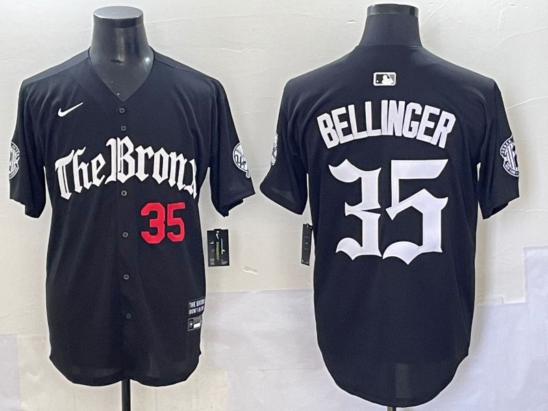 Men 2025 New York Yankees #35 Bellinger Black Five generations Joint Name Nike MLB Jersey style 4